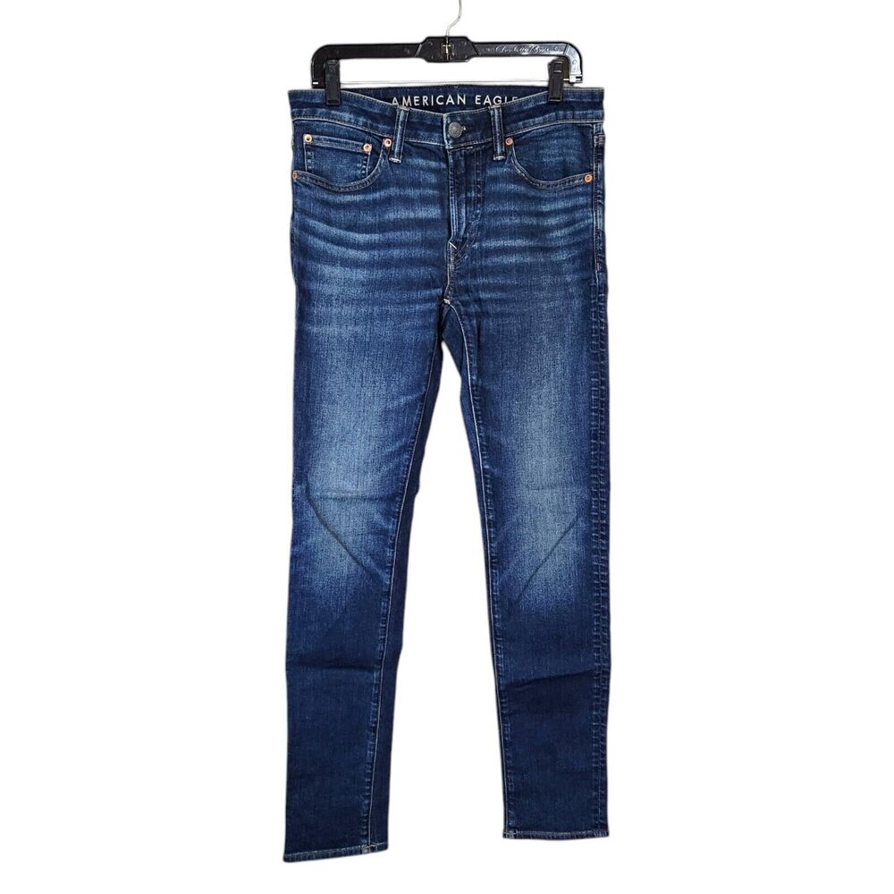American Eagle Jeans Mens 31x32 Blue Denim Skinny Airflex Temp Tech Stretch